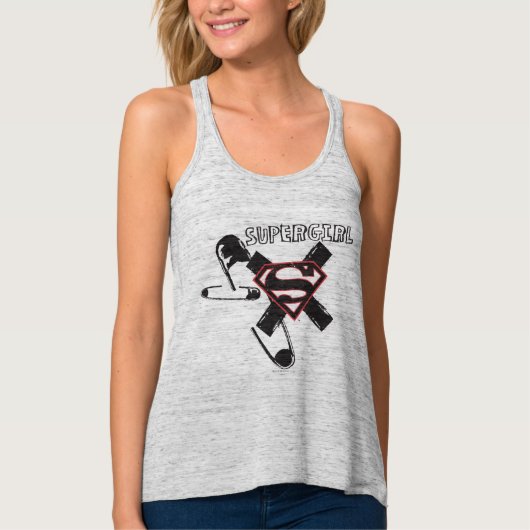 Supergirl Black Safety Pins Tanktop (Voorkant)