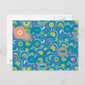 Supergirl - Blauw patroon Briefkaart (Voorkant / Achterkant)