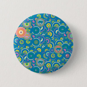 Supergirl - Blauw patroon Ronde Button 5,7 Cm