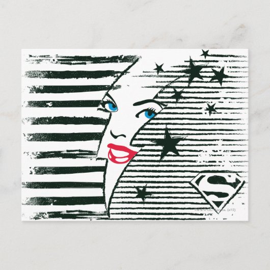 Supergirl bliksem met gezicht briefkaart (Voorkant)