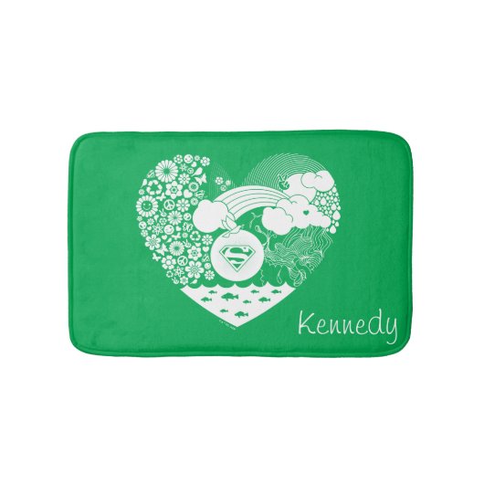 Supergirl Bloemen Vrede Hart Grafisch Badmat (Voorkant)