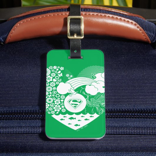 Supergirl Bloemen Vrede Hart Grafisch Bagagelabel (Voorkant Insitu 2)