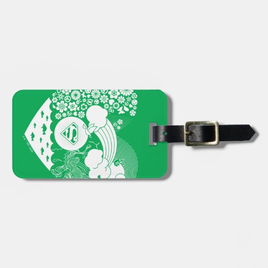 Supergirl Bloemen Vrede Hart Grafisch Bagagelabel (Voorkant horizontaal)