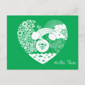 Supergirl Bloemen Vrede Hart Grafisch Briefkaart (Voorkant)