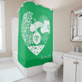 Supergirl Bloemen Vrede Hart Grafisch Douchegordijn (In situ)