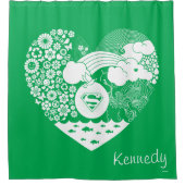 Supergirl Bloemen Vrede Hart Grafisch Douchegordijn (Voorkant)