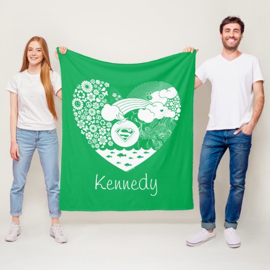 Supergirl Bloemen Vrede Hart Grafisch Fleece Deken (In situ)