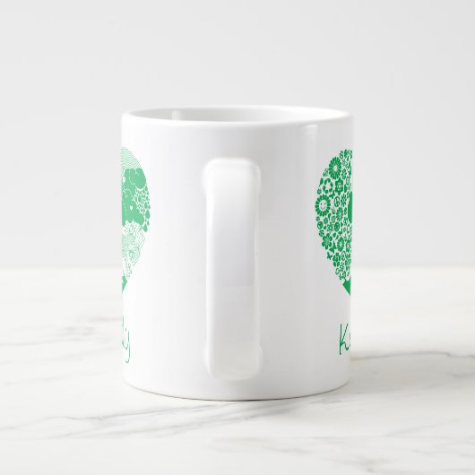 Supergirl Bloemen Vrede Hart Grafisch Grote Koffiekop (Achterkant)