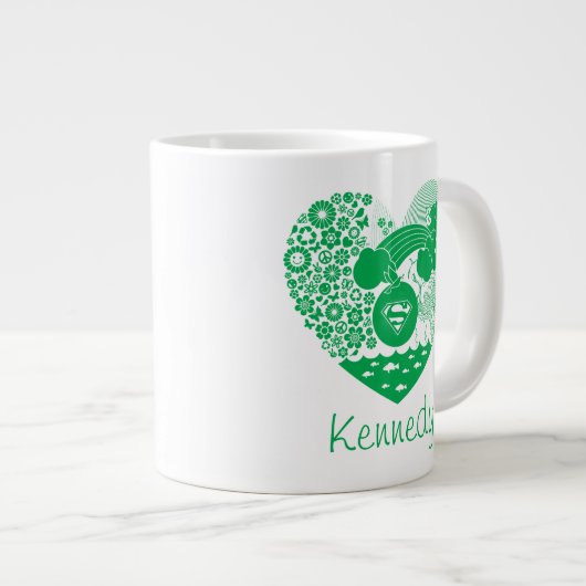 Supergirl Bloemen Vrede Hart Grafisch Grote Koffiekop (Voorkant rechts)