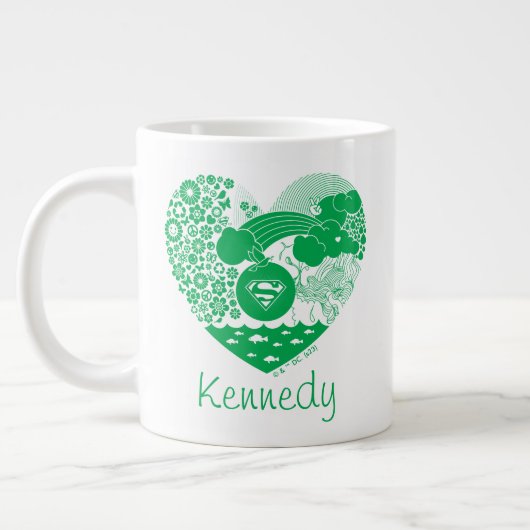 Supergirl Bloemen Vrede Hart Grafisch Grote Koffiekop (Links)