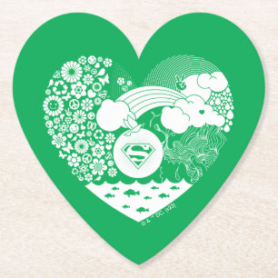 Supergirl Bloemen Vrede Hart Grafisch Kartonnen Onderzetters