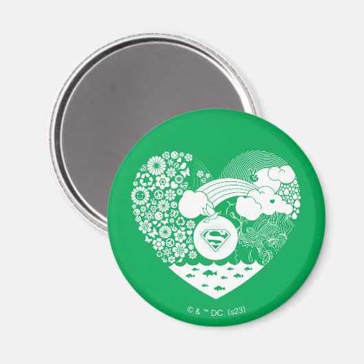 Supergirl Bloemen Vrede Hart Grafisch Magneet (Voorkant / Achterkant)