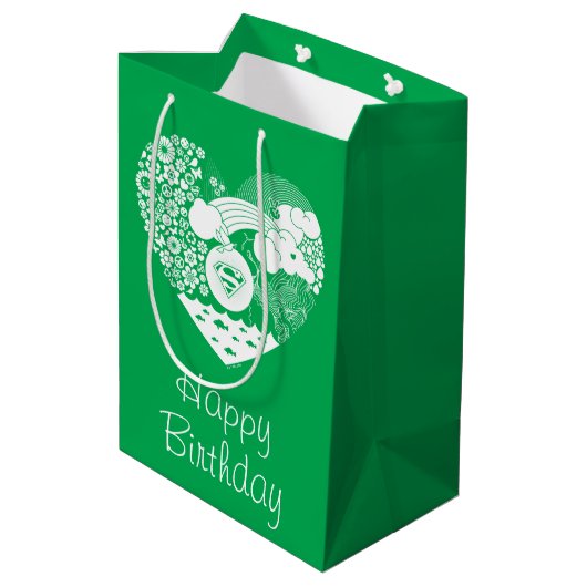 Supergirl Bloemen Vrede Hart Grafisch Medium Cadeauzakje (Achterkant Gekanteld)