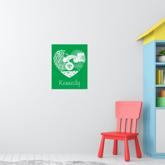 Supergirl Bloemen Vrede Hart Grafisch Poster (Kinderkamer 1)
