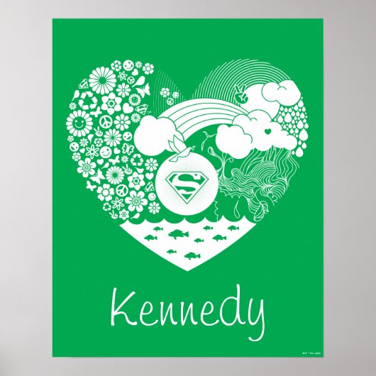 Supergirl Bloemen Vrede Hart Grafisch Poster (Voorkant)