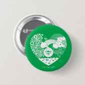 Supergirl Bloemen Vrede Hart Grafisch Ronde Button 5,7 Cm (Voorkant /achterkant)