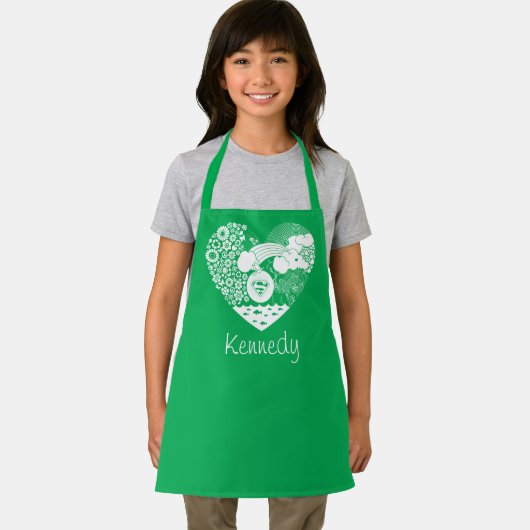 Supergirl Bloemen Vrede Hart Grafisch Schort (Insitu)