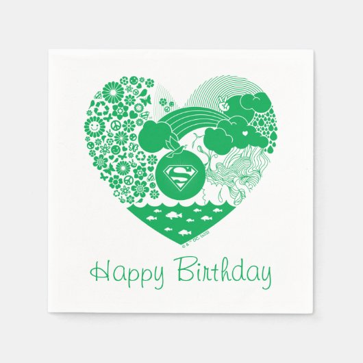 Supergirl Bloemen Vrede Hart Grafisch Servet (Voorkant)