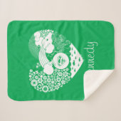 Supergirl Bloemen Vrede Hart Grafisch Sherpa Deken (Voorkant (horizontaal))