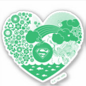 Supergirl Bloemen Vrede Hart Grafisch Sticker (Voorkant)