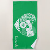 Supergirl Bloemen Vrede Hart Grafisch Strandlaken (Voorkant)