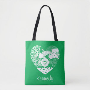 Supergirl Bloemen Vrede Hart Grafisch Tote Bag