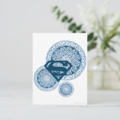 Supergirl Blue Circle Design Briefkaart (Staand voorkant)