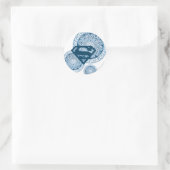 Supergirl Blue Circle Design Ronde Sticker (Tas)