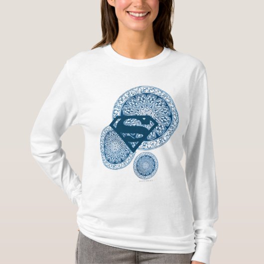 Supergirl Blue Circle Design T-shirt (Voorkant)