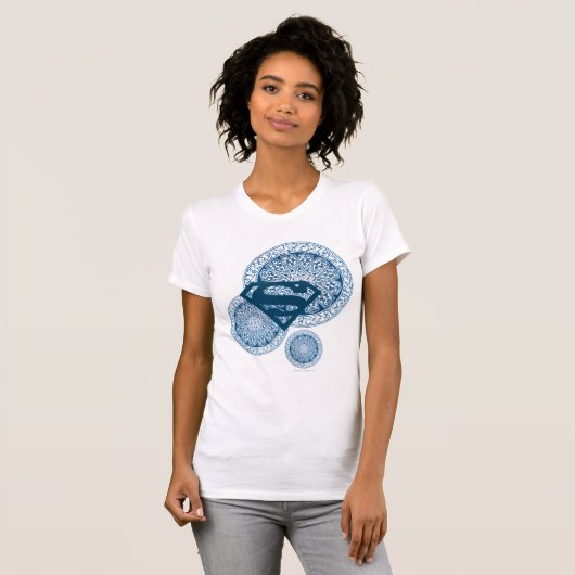 Supergirl Blue Circle Design T-shirt (Voorkant volledig)