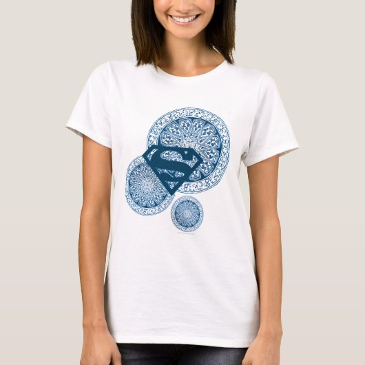 Supergirl Blue Circle Design T-shirt (Voorkant)