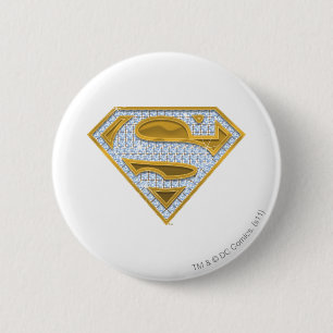 Supergirl Blue Jewels Ronde Button 5,7 Cm