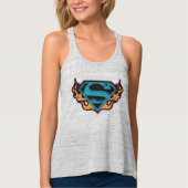 Supergirl Blue Logo met Flames Tanktop (Voorkant)