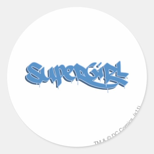 Supergirl Blue Logo Ronde Sticker (Voorkant)