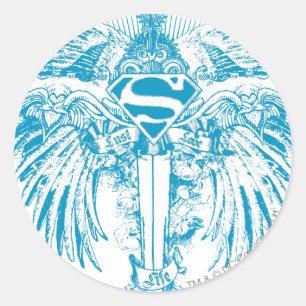 Supergirl Blue Wings Ronde Sticker