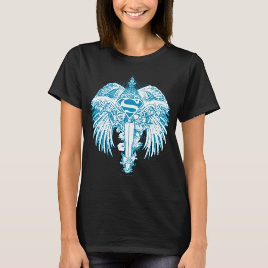 Supergirl Blue Wings T-shirt (Voorkant)