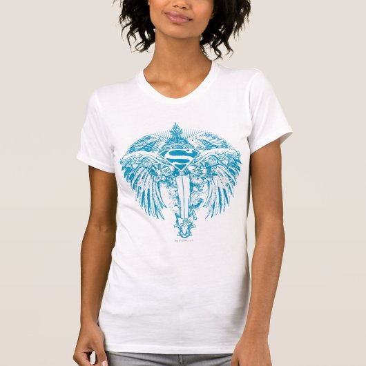 Supergirl Blue Wings T-shirt (Voorkant)