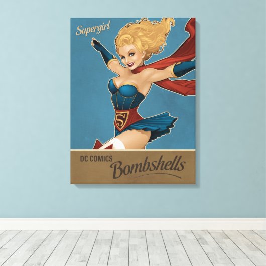 Supergirl Bombshell Canvas Afdruk (Insitu (Houten vloer))