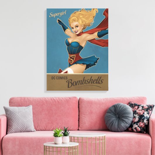 Supergirl Bombshell Canvas Afdruk (Insitu (Woonkamer))