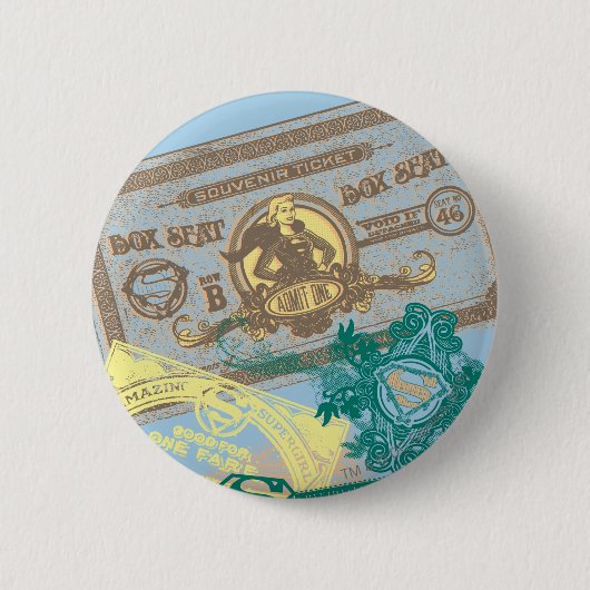 Supergirl Box Seat Blue Ronde Button 5,7 Cm (Voorkant)