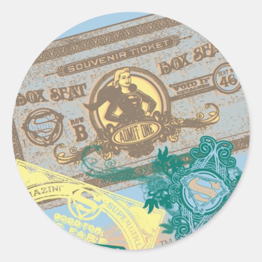 Supergirl Box Seat Blue Ronde Sticker (Voorkant)