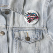 Supergirl Britse vlag en Rozen Ronde Button 5,7 Cm (In situ)