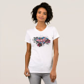 Supergirl Britse vlag en Rozen T-shirt (Voorkant volledig)