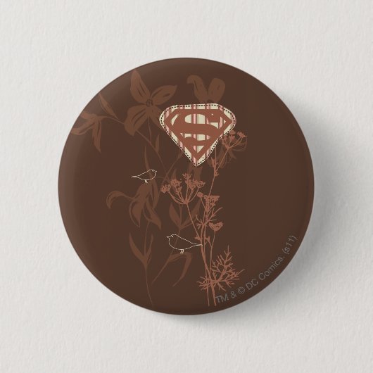 Supergirl Brown Bird Ronde Button 5,7 Cm (Voorkant)