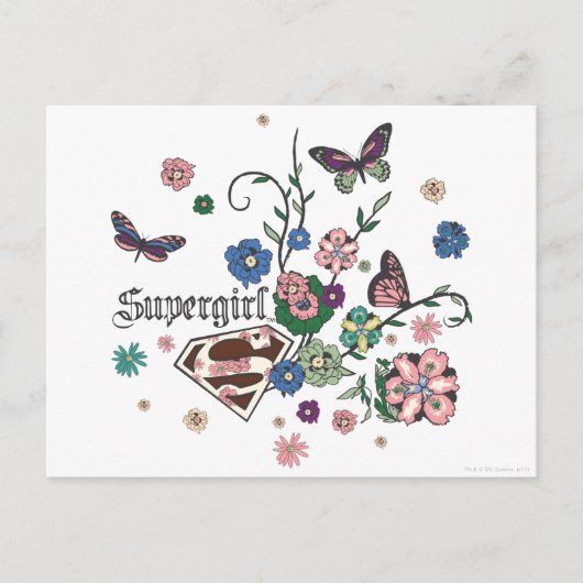 Supergirl Butterflies Briefkaart (Voorkant)