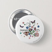 Supergirl Butterflies Ronde Button 5,7 Cm (Voorkant /achterkant)
