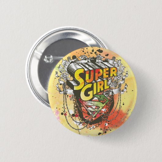 Supergirl Chains Ronde Button 5,7 Cm (Voorkant /achterkant)