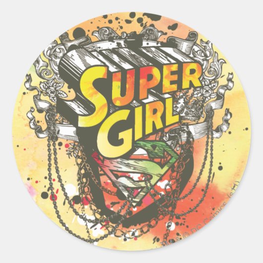 Supergirl Chains Ronde Sticker (Voorkant)