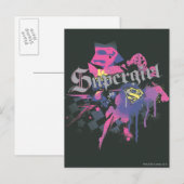Supergirl Checkered Splatter Briefkaart (Voorkant / Achterkant)