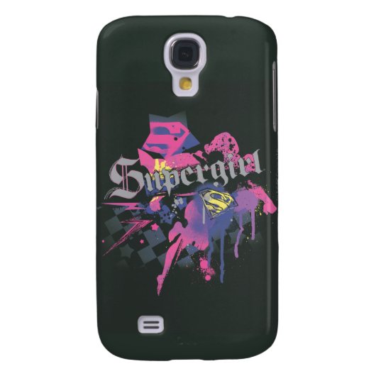 Supergirl Checkered Splatter Case-Mate Samsung Galaxy Hoesje (Achterkant)